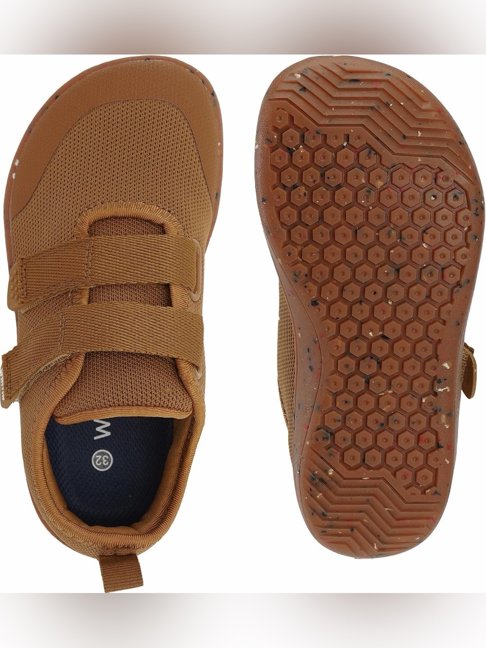 WHITIN W8K6 Kids Barefoot Wide Toe Box Shoes Brown Multi EU 31 NWOT